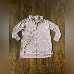 Motherhood Maternity M Heathered Mauve Long-Sleeved Tunic Cowl Neck Sweater